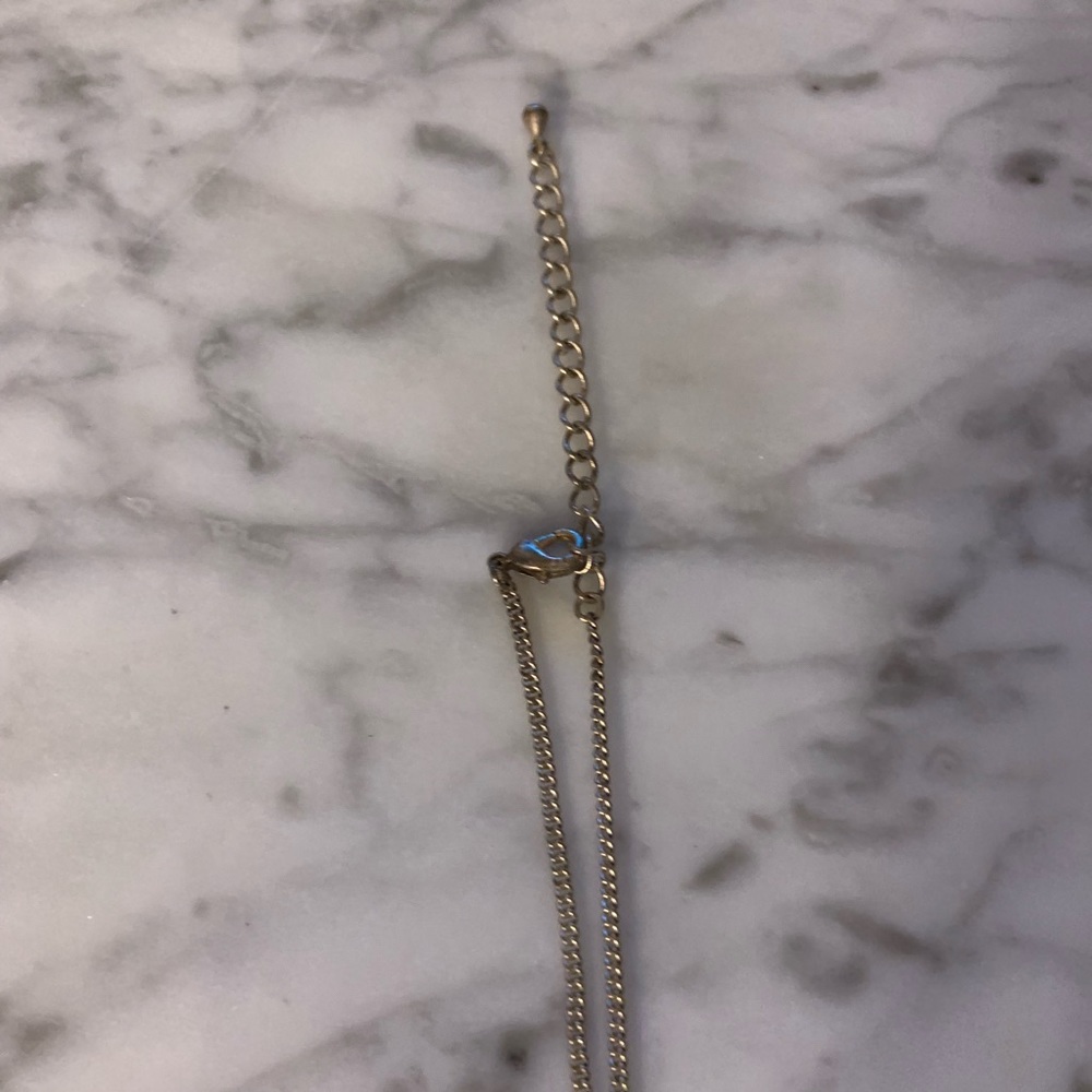 B Rhinestone Pendant Necklace - Picture 3 of 5